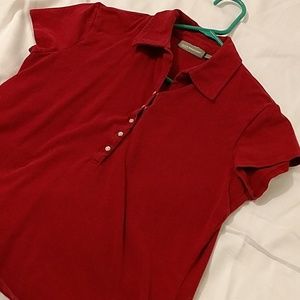 Red button shirt